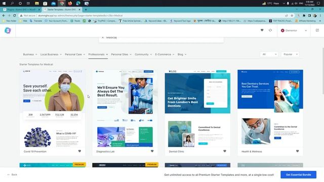 How to install a free templates in Astra Theme