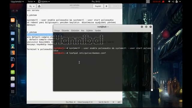 Kali Linux 2016.2 Ses Sorunu
