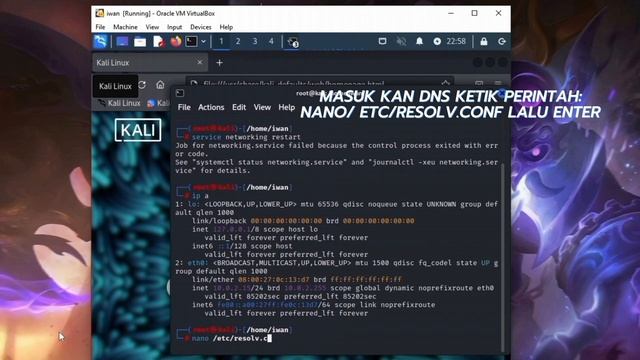 LANGKAH -LANGKAH KONFIGURASI IP ADDRESS STATIC DI KALI LINUX