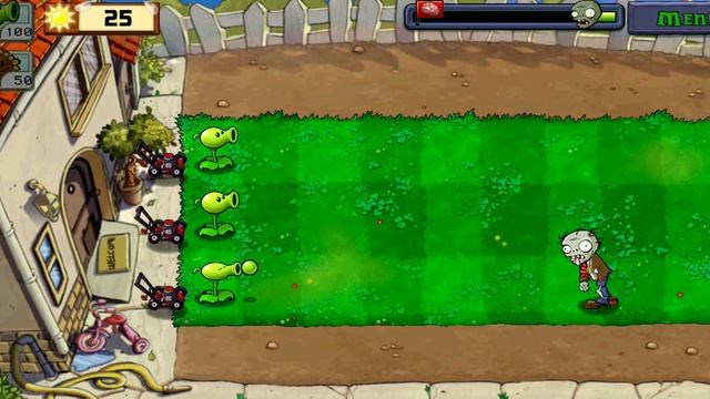 прохождение pvz без подсолнухов |1| 1-1 1-2