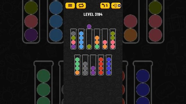Ball Sort Puzzle Level 3194 Walkthrough [32 Moves!]