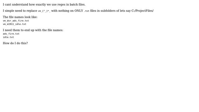 Unix & Linux: .bat - Regex Rename?