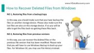 Lost Data Recovery Tutorial How to Restore Deleted Files from Windows 10