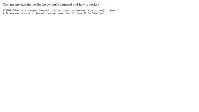 CURL command execution