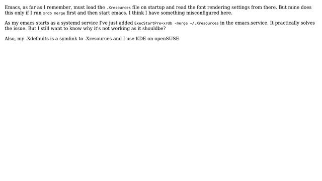 Unix & Linux: Loading X resources from .Xresources and .Xdefaults for Emacs