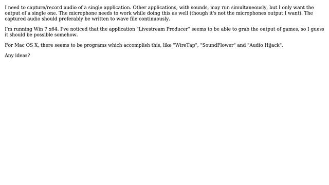 Unix & Linux: Capture audio from single application