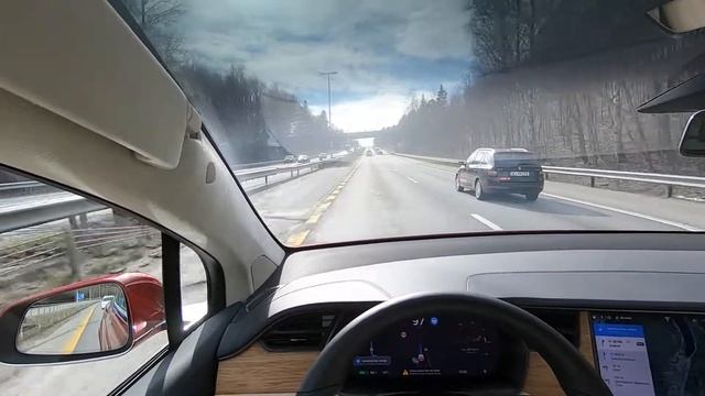Navigate on Autopilot from Lysaker to Drammen in a Model X