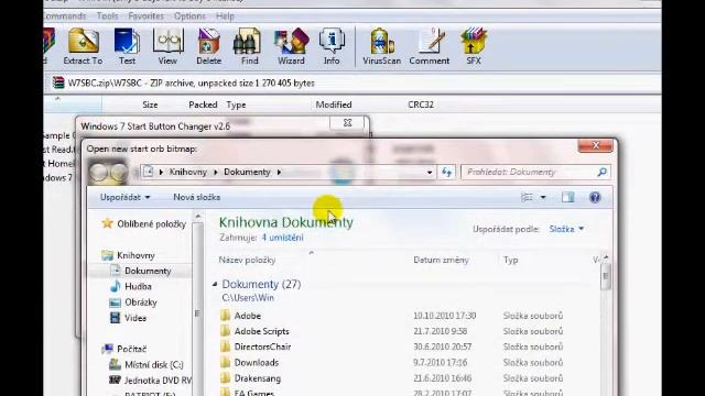 How to change windows 7 start button