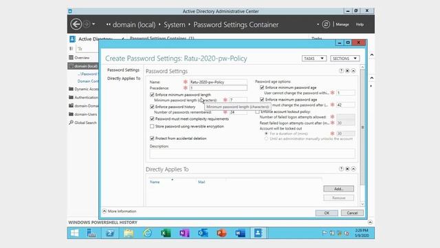 To Configure Fine Grained Password Policy