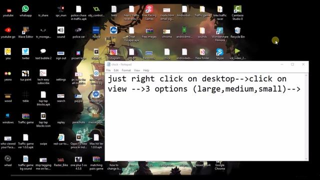 how to increase size of icons on desktop in windows 10/8/7 small,medium,large