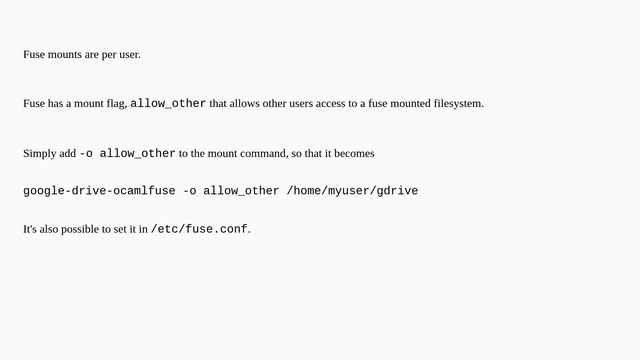 root doesn't see a FUSE mounted directory