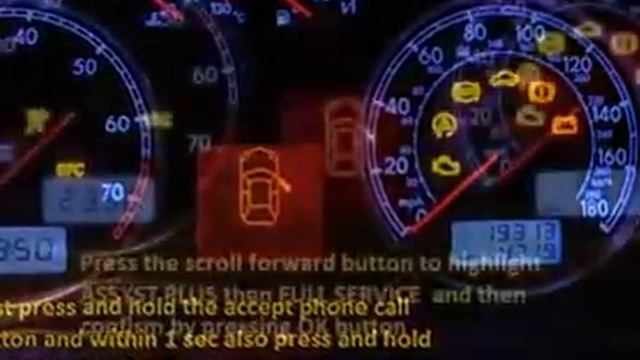 SEAT TOLEDO  1991 09 1995 08 How to reset service light indicator