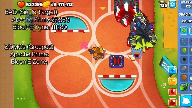 BTD6 - Apache Prime VS Bloon Exclusion Zone (BEZ) Comparison Test