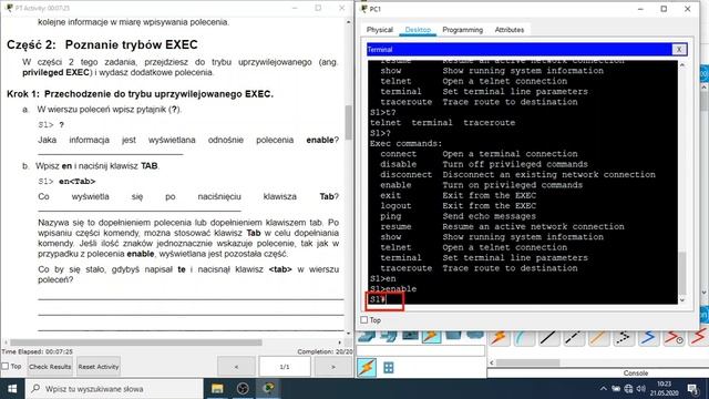 110 Packet Tracer   Nawigacja w IOS