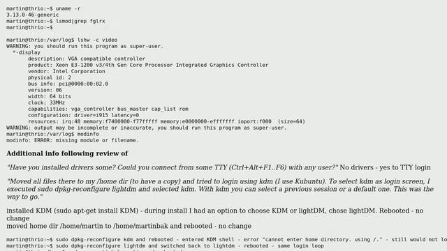 Ubuntu: Login Loop - unable to run unity - not Xauthority ownership but may be related to display?