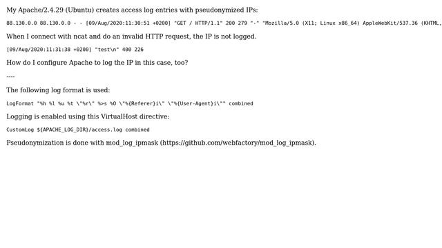 DevOps & SysAdmins: How to configure Apache to log IPs of invalid HTTP requests?