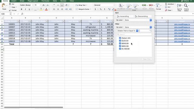 Excel - Datasets & Tables: Part B for Mac users - Excel Tables