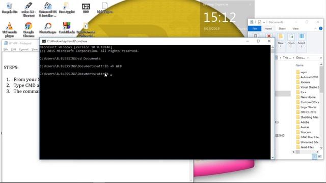 CMD | How to hide files and Folders