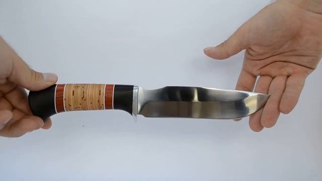 Нож "Ягуар" из нержавеющей стали 65Х13. Рукоять граб, падук, береста. Литье дюраль