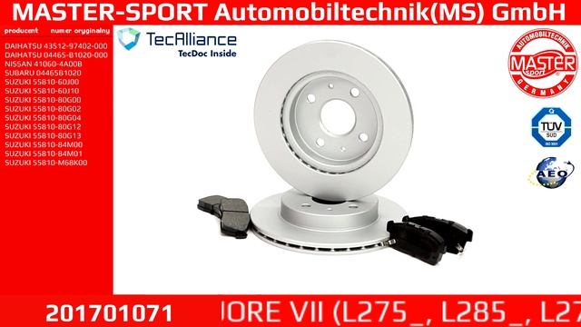 201701071 | BRAKE SET | Master-Sport-Automobiltechnik (MS) GmbH