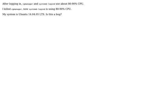 Ubuntu: systemd-logind uses 80-90% CPU