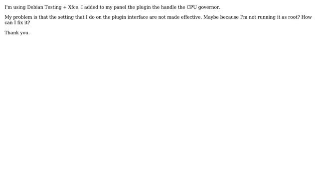 Unix & Linux: Make effective the changes in CPU governor plugin
