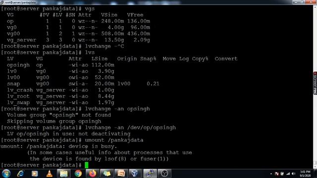 N (LINUX) LVM PART2
