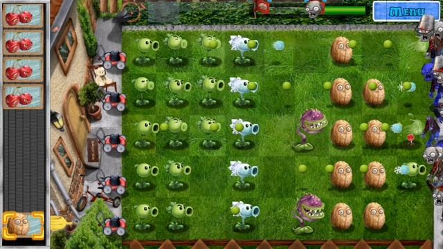 Plants vs zombies 1 3D 10 уровень день