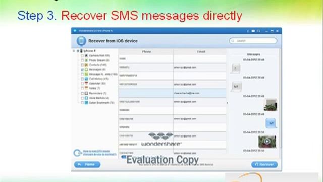 Recover SMS Contact directly from iPhone 5 without backup iTunes