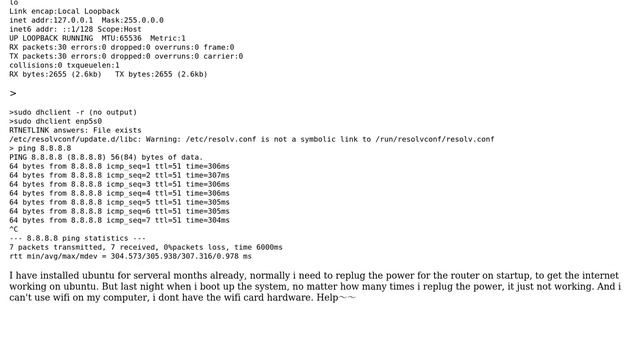 Cannot connect to wired ethernet on ubuntu 16.04