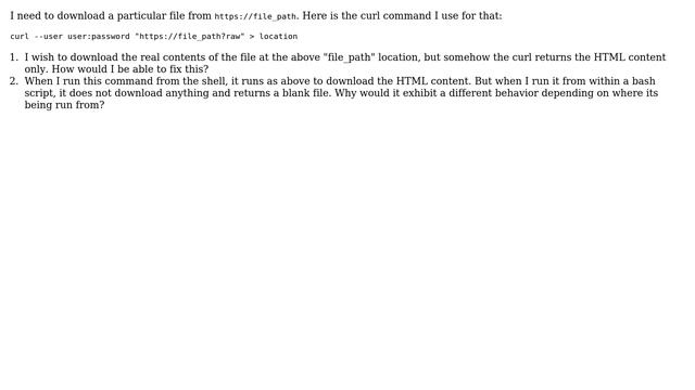Curl command to download a file over HTTPS