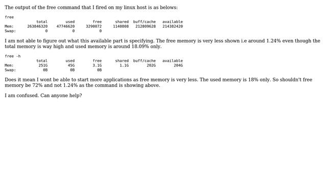 Ubuntu: What is available memory while using free command?