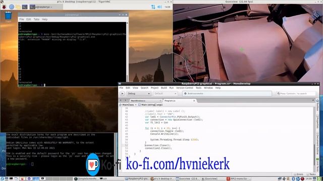 RaspberryPi2 & C# - mono #6 : Linux, VNC, connection, Fritzing, blinking LED, LDR, data in graphics