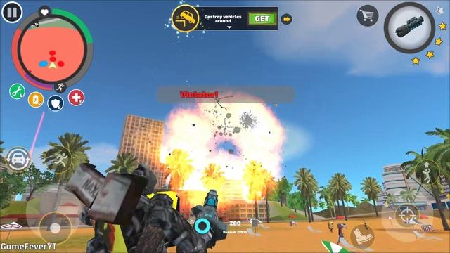 Rope Hero: Vice Town (MONSTER TRANSFORMER TRUCK FIGHT CAR ROBOT)TRUCK ON BEACH - Android Gameplay H