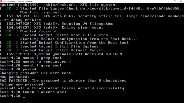 How to Reset/Break Password of Root (RHEL 7)
