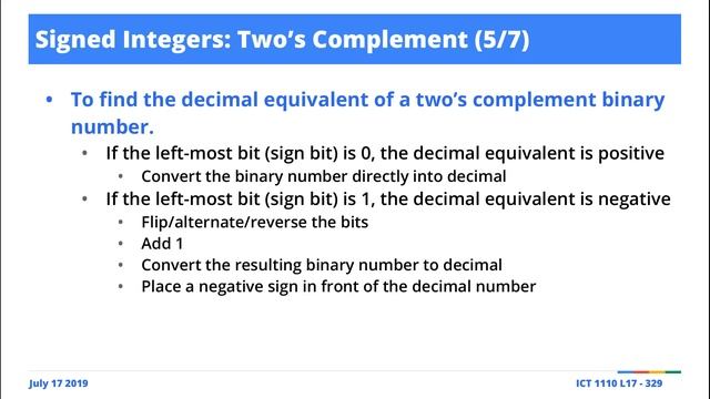 Lecture 17: Number Systems and Representation IV