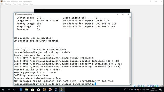 Installing Linux Ubuntu 18.04.02 || DNS SERVERS (Bind9) and a Simple Flask Web Application on VBox