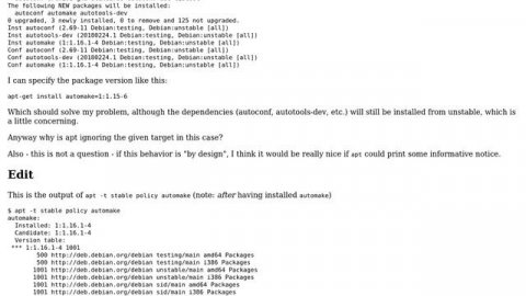 Unix & Linux: Why is apt-get ignoring the target argument?