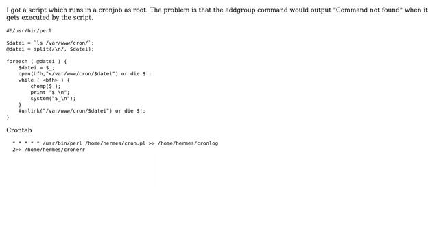 Unix & Linux: Script not running as cronjob