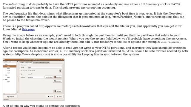 Linux mint 10 seems to corrupt ntfs filesystem (2 Solutions!!)