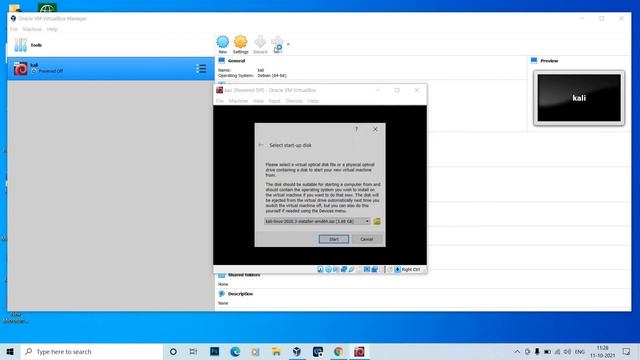 Installation of Kali Linux on VMware Workstation.....