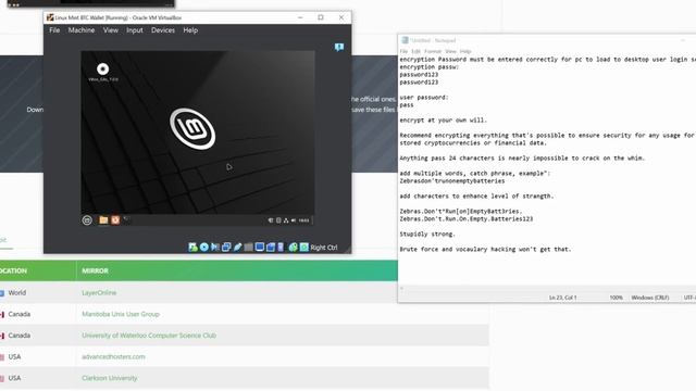 Tutorial Virtual Machine LinuxMint and BTC Wallet