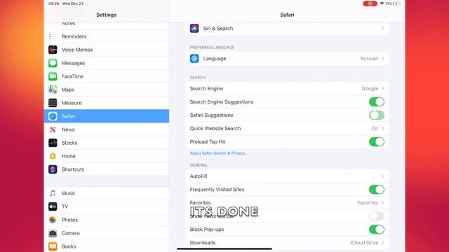 HOW TO ENABLE OR DISABLE SAFARI SUGGESTIONS IN IPADOS 13.6 (IPAD)