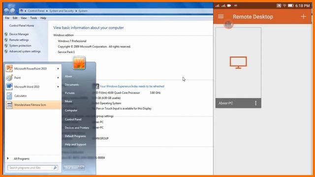 Remote Desktop -  Access Your PC To Android Phone (Without Internet) By Wi-FI