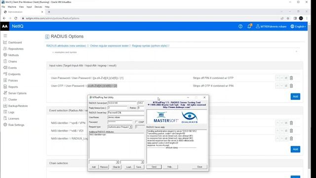 RADIUS input rules using NetIQ Advanced Authentication