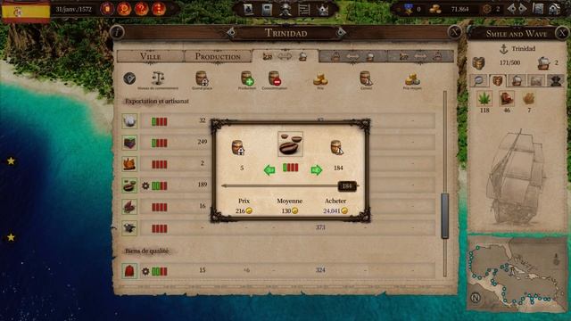Let's play (fr) Port Royale 4 #2 : L'Espagne, pour la gloire !