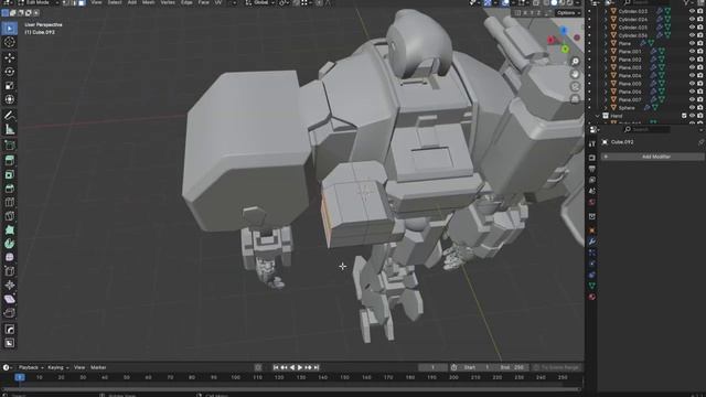 Blender 3D Timelapse - Modeling a MECH - Arbalest Mobile Suit