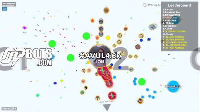 AGAR.IO SERVER TAKEOVER WITH BOTS #151 || OP-BOTS.COM