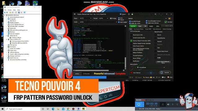 TECNO Pouvoir 4 Pattern Password FRP  lock Hydra tool