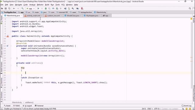 RecyclerView in Android Studio | Step by Step | Part 8